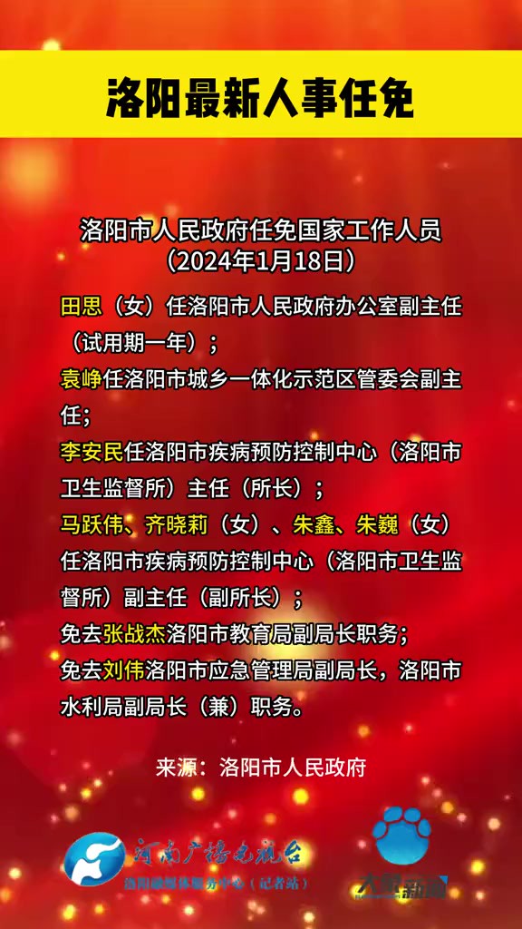 洛阳市最新人事任免,洛阳市人事调整动态发布。