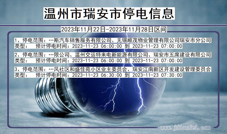 瑞安市供电局发布：紧急停电公告，最新停电信息速览